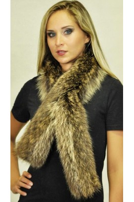 Raccoon Fur Scarf  - Double sided fur